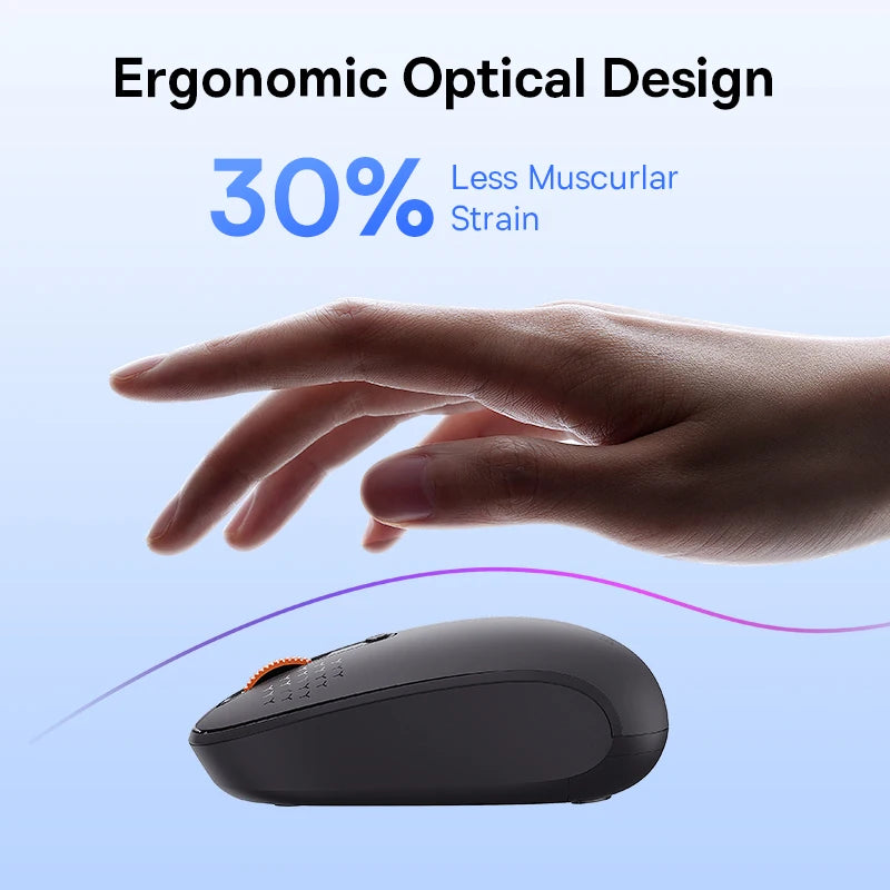 Wireless Bluetooth Mouse with Silent 1600DPI and Nano Receiver for PC, Macbook, Tablet, Laptop