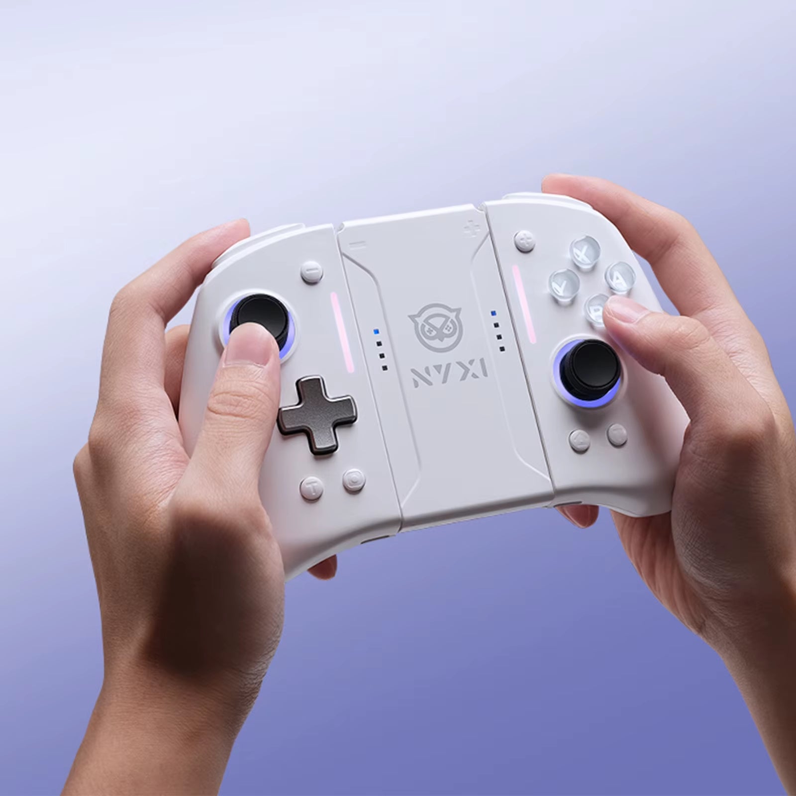 Hyperion Pro Hall Joystick Wireless Game Controller White Gamepad with RGB Lights for Nintendo Switch