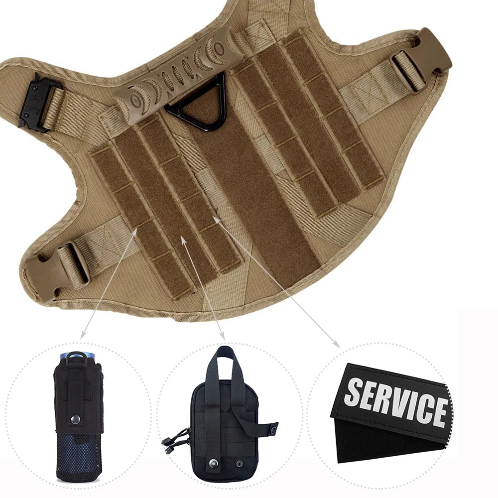 Large Dog Harness and Leash Set for German Shepherds and Malinois - Training and Walking Vest with Collar for Medium to Large Dogs