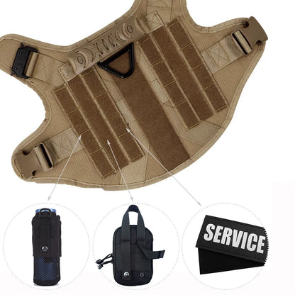 Large Dog Harness and Leash Set for German Shepherds and Malinois - Training and Walking Vest with Collar for Medium to Large Dogs