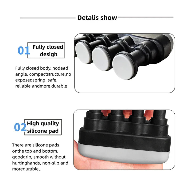 1PC Hand Exerciser–Improve Dexterity and Strength in Fingers, Hands, Forearms- Adjust Tension per Finger– Simulated Strings Help Develop Calluses- Comfortable Conditioning