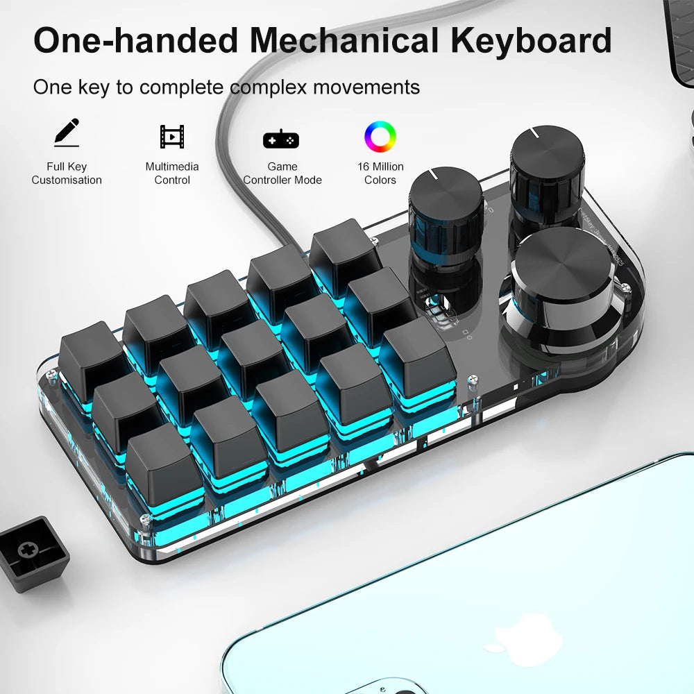 Programming Custom Bluetooth Macro Keyboard RGB Mechanical Keyboard for Mechanical Hotswap Macropad Photoshop Gaming Keypad