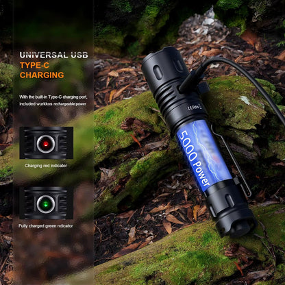 TD04 21700 Rechargeable Two Mode Group Tactical XHP50D HI Flashlight USB-C 3000 Lm Torch IP68 Waterproof EDC Tail Switch