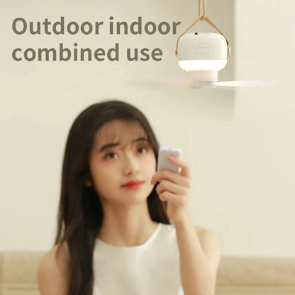 Tevorex Portable Ceiling Fans 7200Mah Outdoor Camping Fan with Remote Control LED Lighting Tent Ventilator Cooler Rechargeable Electric Fan