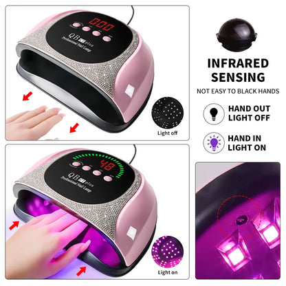 Professional UV/LED Nail Lamp 57 LEDS Quick Drying Gel Polish Curing Light with LCD Display Manicure Equipment for Acrylic Gel