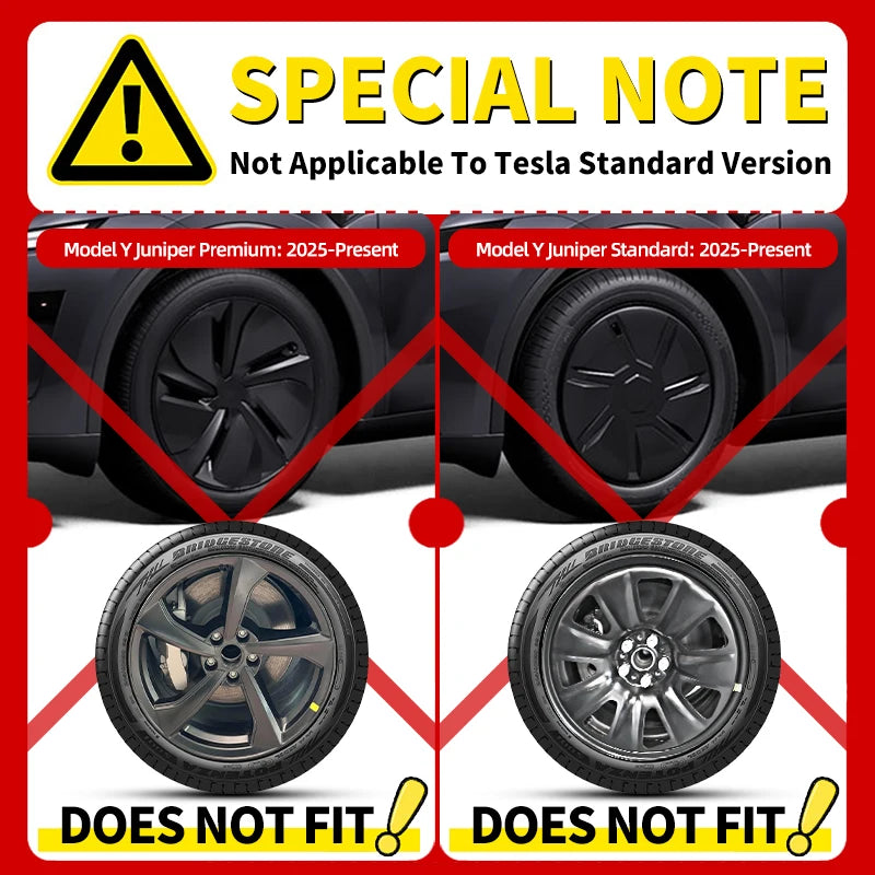 4-Piece Wheel Cap Set for Tesla Model Y (2020-2024) 19-Inch Hubcap Replacement Accessories
