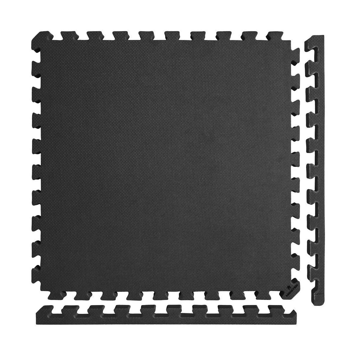 X-Thick 1.5-Inch Interlocking Gym Flooring Tiles - 16 Piece Set, Black