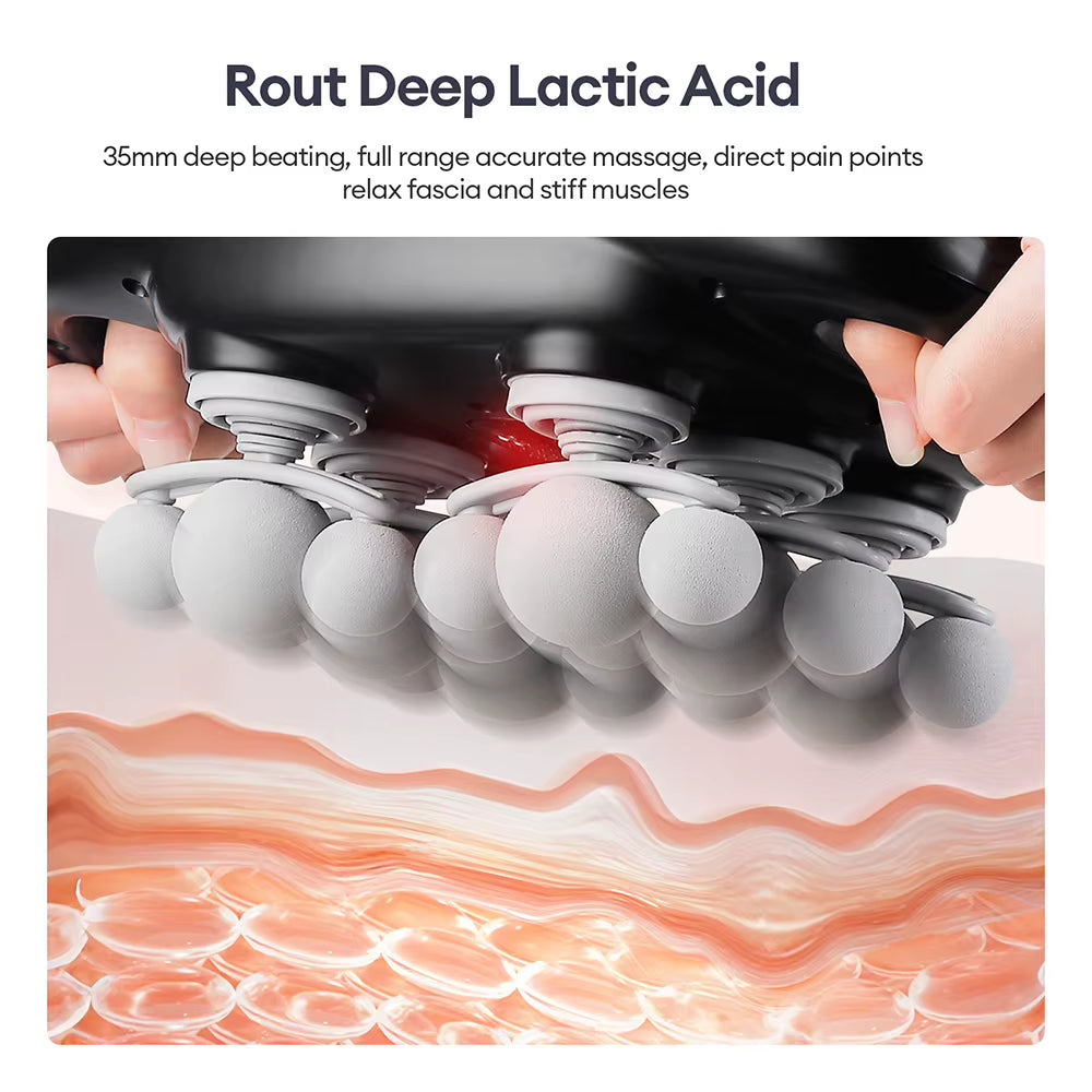 18/24 Heads Wireless Deep Tissue Massage Gun with Red Light Therapy for Muscle Relaxation - Ideal for Home Gym and Body Care