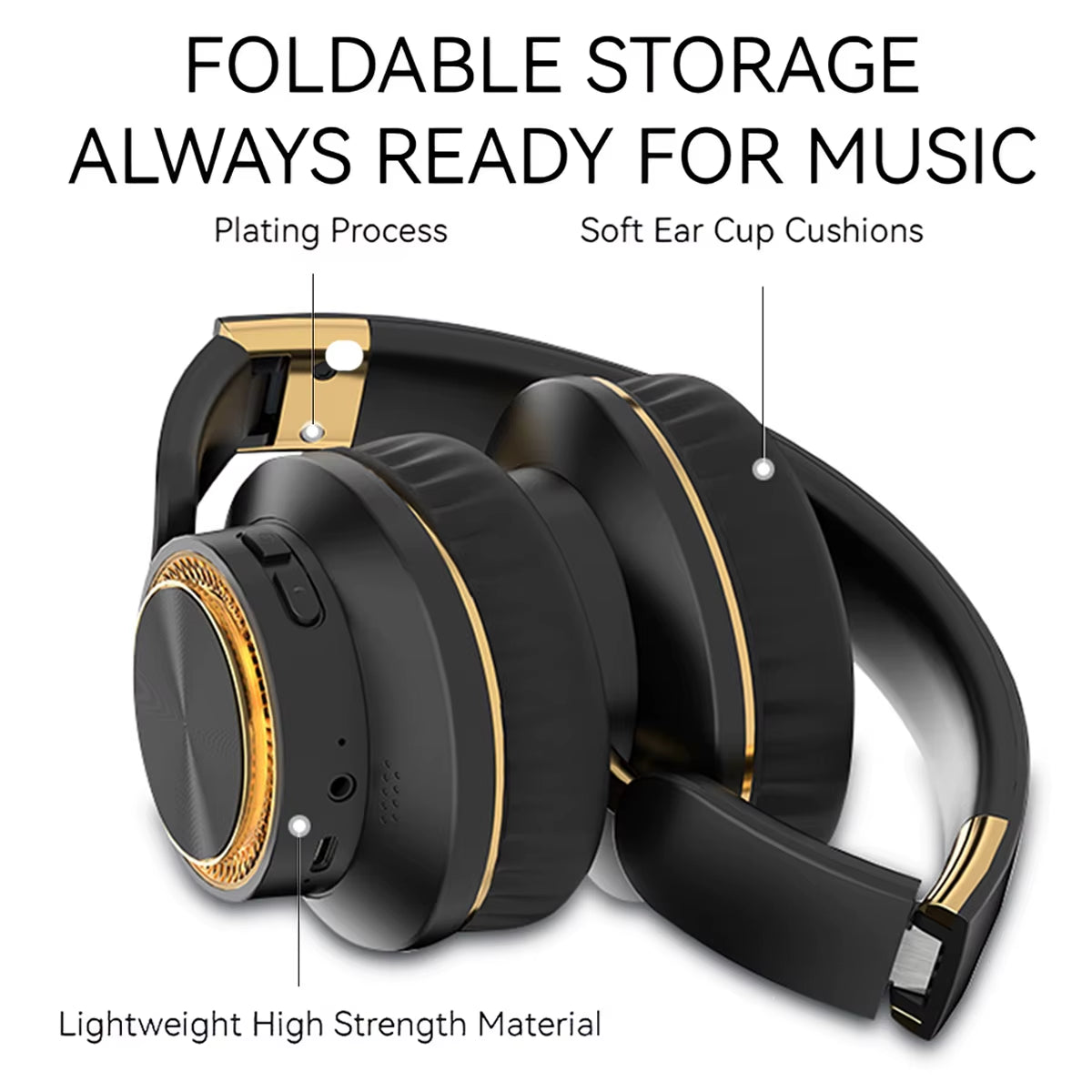 Wireless Bluetooth Gaming Headset with Foldable Design, Bluetooth 5.3 Technology, 40mm Bass Drivers, Hi-Fi Stereo Sound, Over-Ear Comfort with Memory Foam Cushion, Extended 400mAh Battery Life, Compatible with PC, Mobile Phones, Laptops, and Tablets
