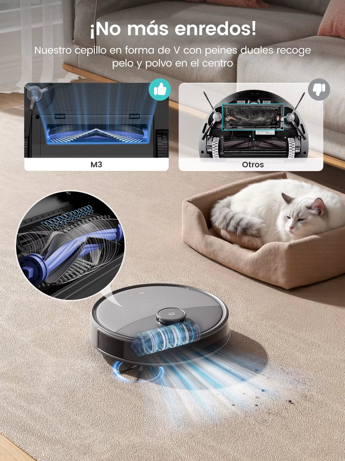 M3 Max Robot Vacuum, Robot Vacuum and Mop, 20000Pa Suction, Anti-Tangle Brushes, Dual Spinning Mop, Auto Mop Washing