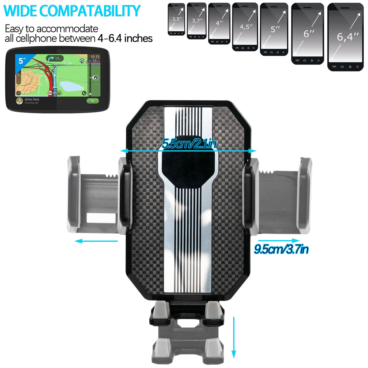 360-Degree Rotating Universal Cell Phone Holder for Windscreen, Dashboard, and Car Trunk Mounting