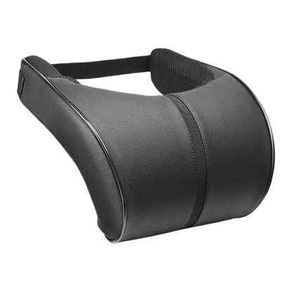 Adjustable Breathable Memory Foam Car Headrest and Neck Pillow with Leather Finish, Includes Car Waist Pad - Automotive Decorative Accessories