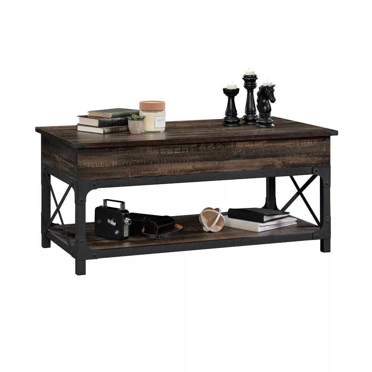 Steel River Lift-Top Coffee Table - Carbon Brown