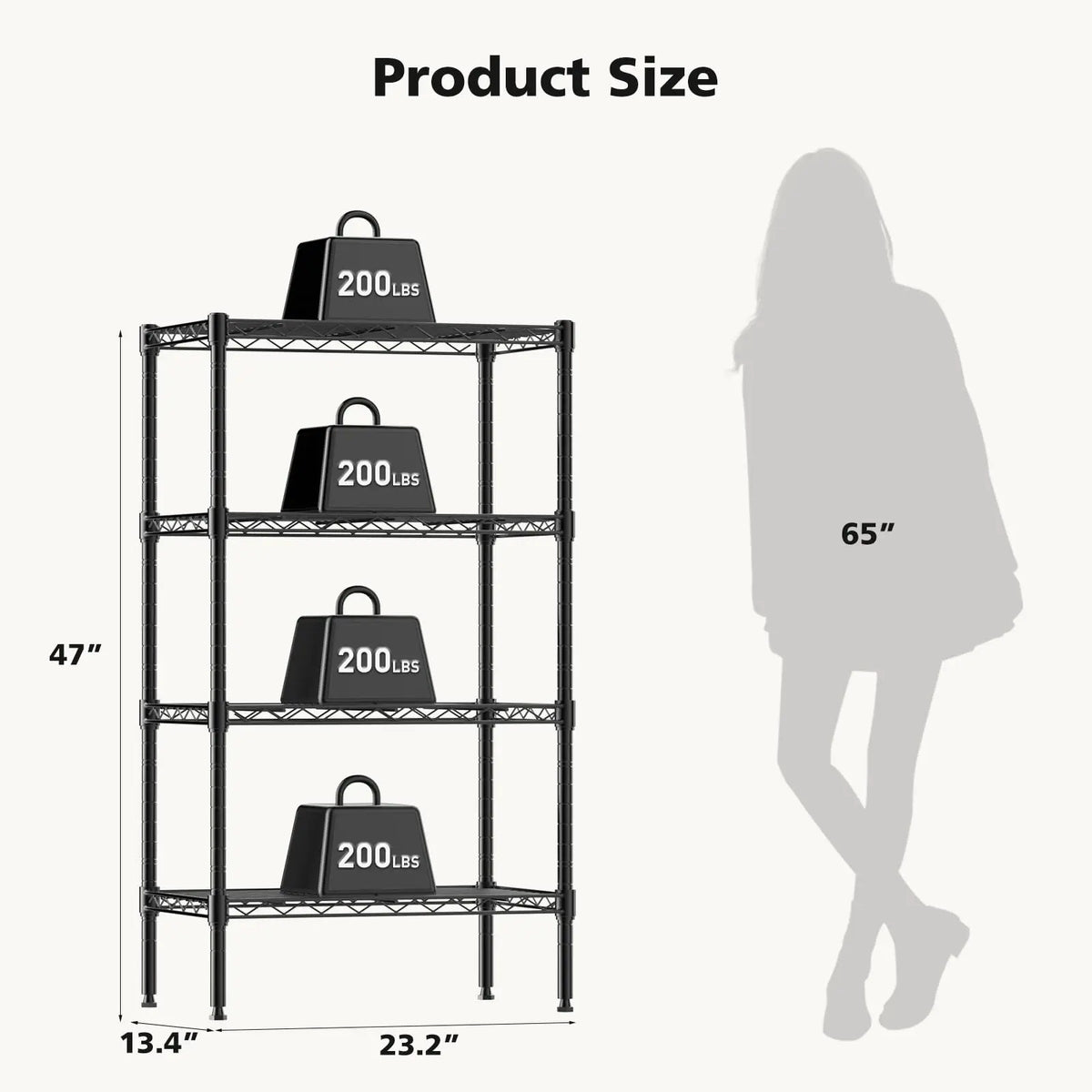 JHK Adjustable 3-5 Tier Heavy Duty Metal Wire Storage Shelves for Living Room and Kitchen