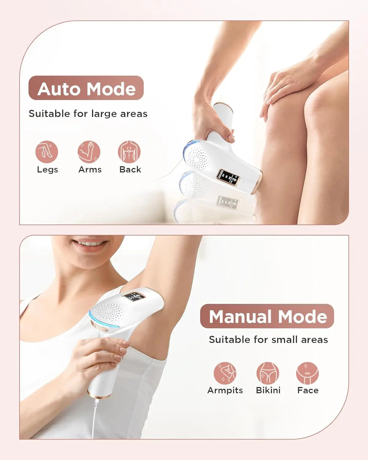 999900 Flashes IPL Hair Removal Device for Safe, Permanent, and Painless Treatment on Face and Body for Home Use by Men and Women