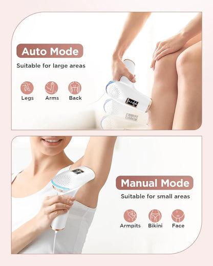 999900 Flashes IPL Hair Removal Device for Safe, Permanent, and Painless Treatment on Face and Body for Home Use by Men and Women