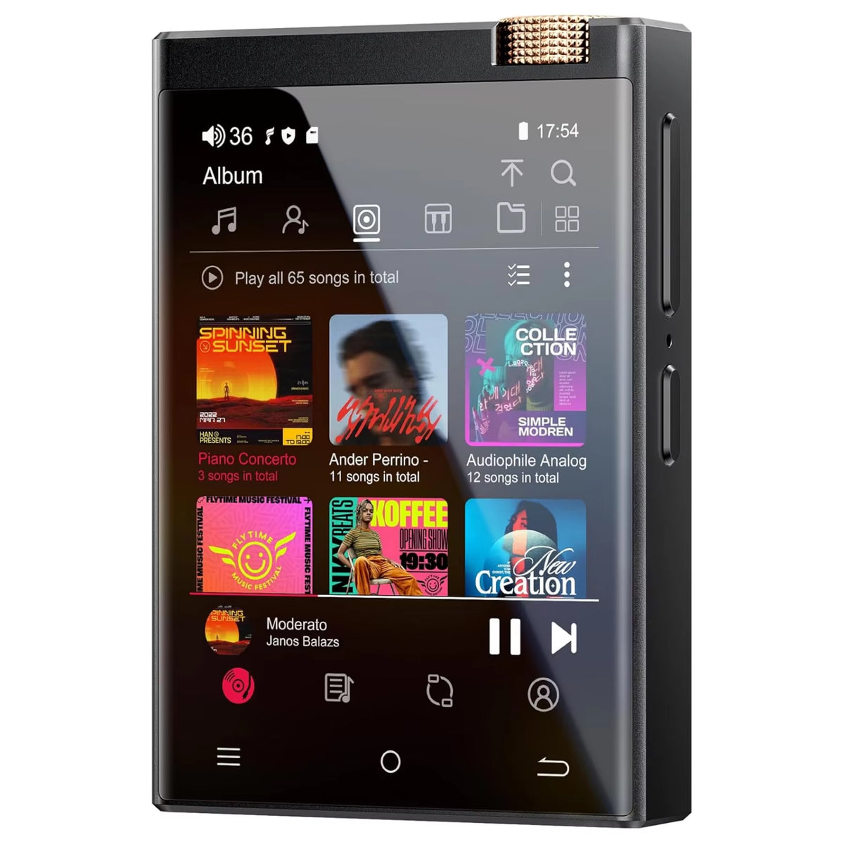 16GB/80GB Hi-Fi MP3 Player with Bluetooth and Wi-Fi, Oilsky Lossless DSD High-Resolution Digital Audio, Expandable Up to 1TB