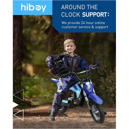 Hiboy 36V 300W Electric Motorcycle - Maximum Speed of 15.5 MPH and 13.7 Miles Range, 3-Speed Modes Electric Dirt Bike for Children Ages 3-10