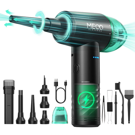  Electric Compressed Air Duster & Vacuum Cleaner 4 in 1 Function Powerful 3-Gear to 90000RPM/12000PA Keyboard Cleaner, Rechargeable Cordless Air Duster for Computer/Car/Pet Hair