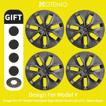 4-Piece Wheel Cap Set for Tesla Model Y (2020-2024) 19-Inch Hubcap Replacement Accessories