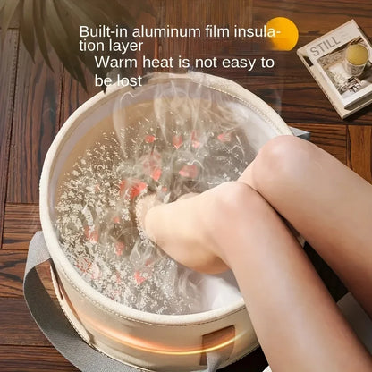 Portable Foldable Foot Soak Bath Tub with Heat Retention - Multifunctional Deep Basin Foot Spa Massager