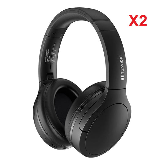 Blitzwolf BW-HP6 Pro Wireless Headset Dual ANC Bluetooth Headset -30Db Active Noise Cancelling 40Mm Large Drivers AAC Audio Low Latency Portable Headphones with Dual Mic