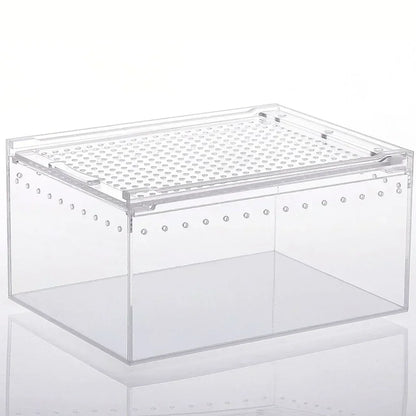 Transparent Acrylic Reptile Breeding Box Spider Lizard Amphibian Terrarium Leak-Proof Pet Habitat Arboreal Tarantula Enclosure