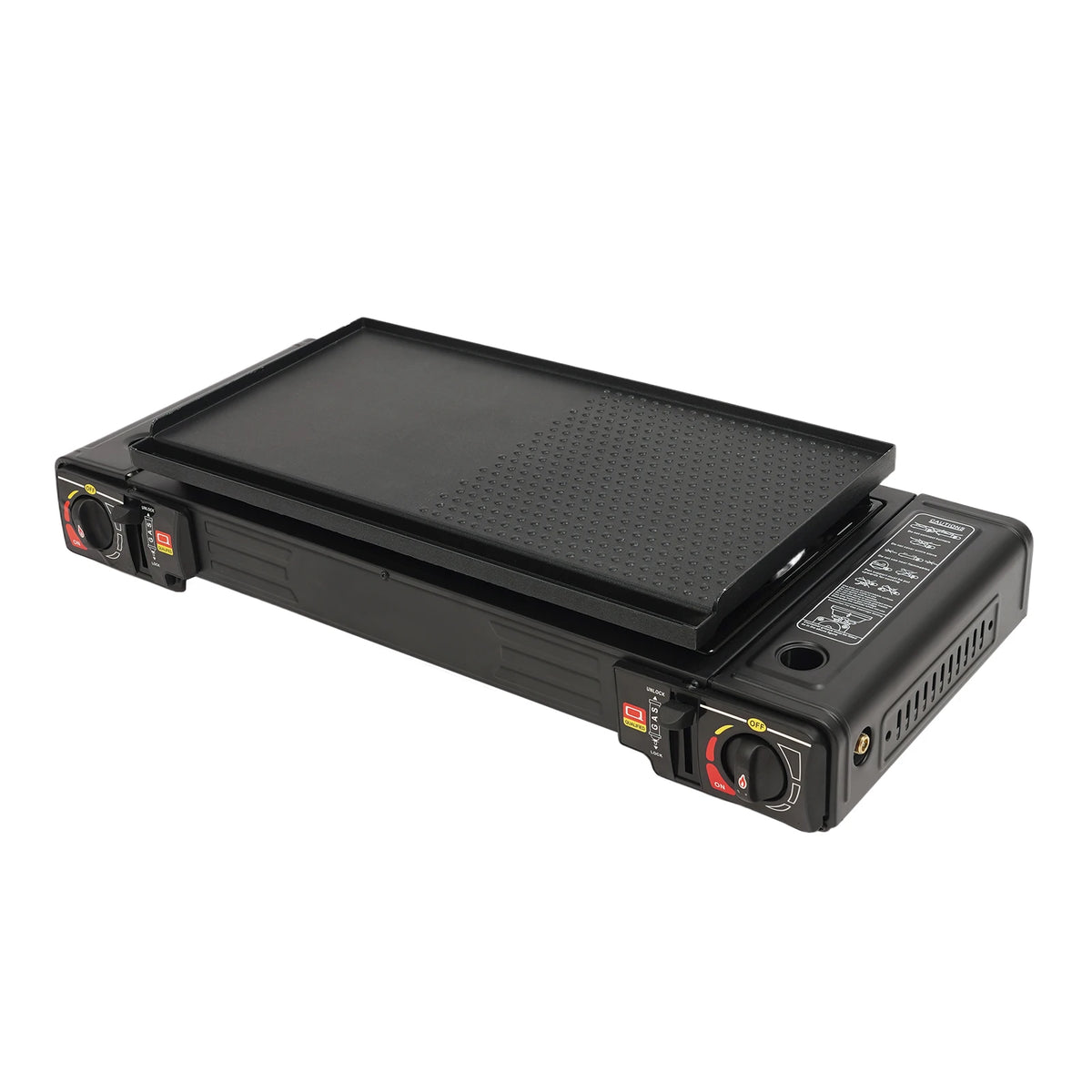 Portable Dual Burner Gas Stove with Piezo Ignition and Carrying Case - 2x2500W High Power LPG/Butane for Camping, Picnics, and Parties