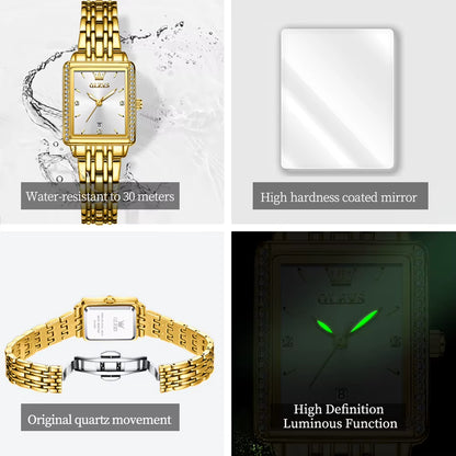 9995 Women'S Watch Luxury Elegant Diamond Watch Classic Original Brand Gold Stainless Steel Waterproof Women Quartz Watch