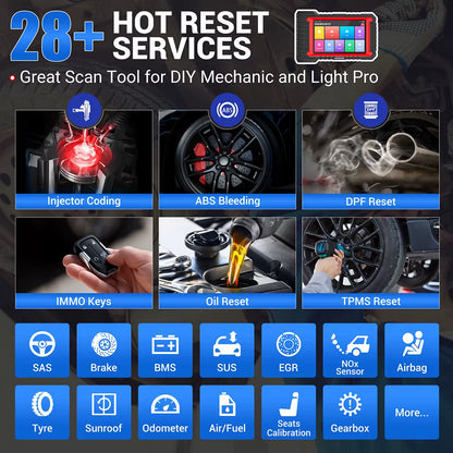 KINGBOLEN K7 Comprehensive Automotive Diagnostic Tool with ECU Coding, Active Testing, and 28 Reset Functions - Lifetime Free Updates, Comparable to LAUNCH X431 and CRP919E BT
