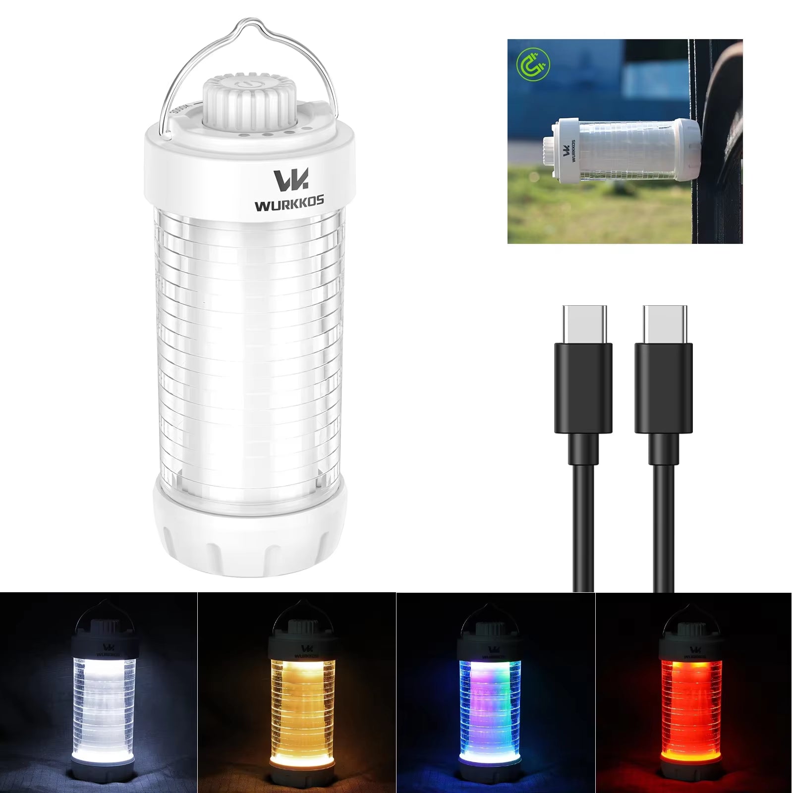 CL01 Camping Lantern 550LM Rechargeable LED Flashlight Waterproof EDC Work Light RGB Torch Power Bank Mini Magnetic Lamp