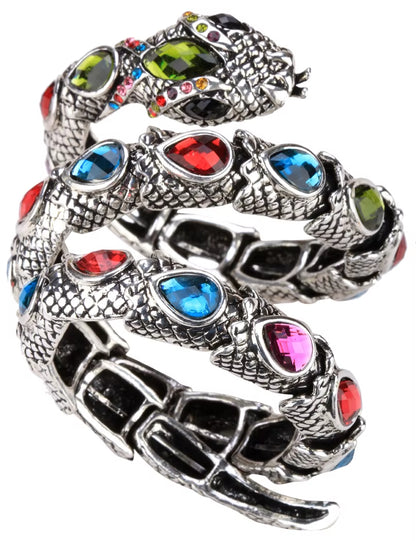 YACQ Stretch Snake Bracelet Armlet Upper Arm Cuff Women Punk Rock Crystal Bangle Jewelry Gold Silver Color Dropshipping A32