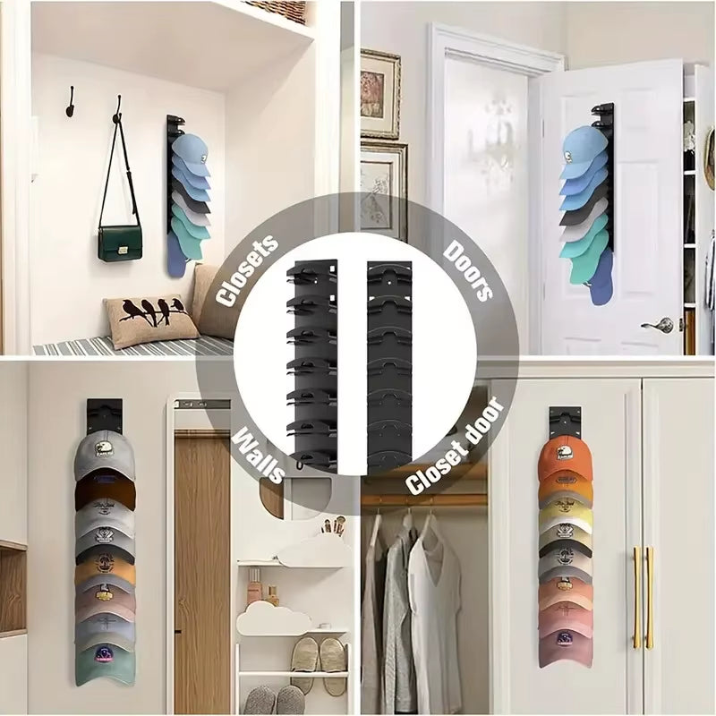 Space-Saving Plastic Hat Rack Organizer for Closet and Entryway Storage - 1 Piece