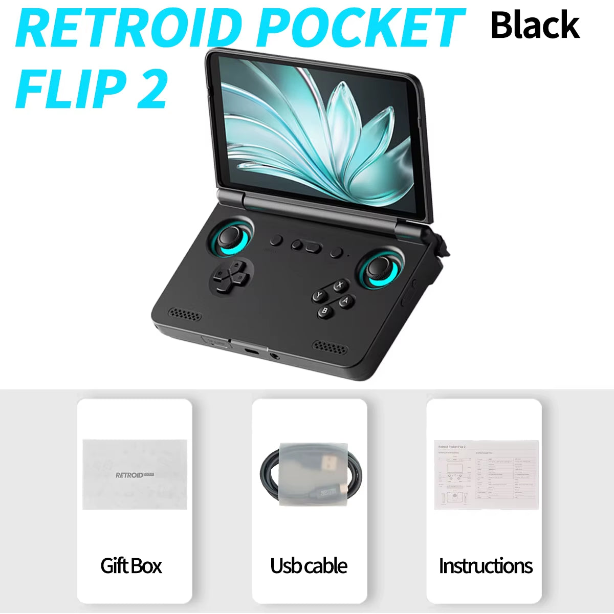 2025  Flip2 Retro Handheld Game Console Android13 5.5 Inch AMOLED Touch Screen Video Player Wifi Bluetooth PSP PS2