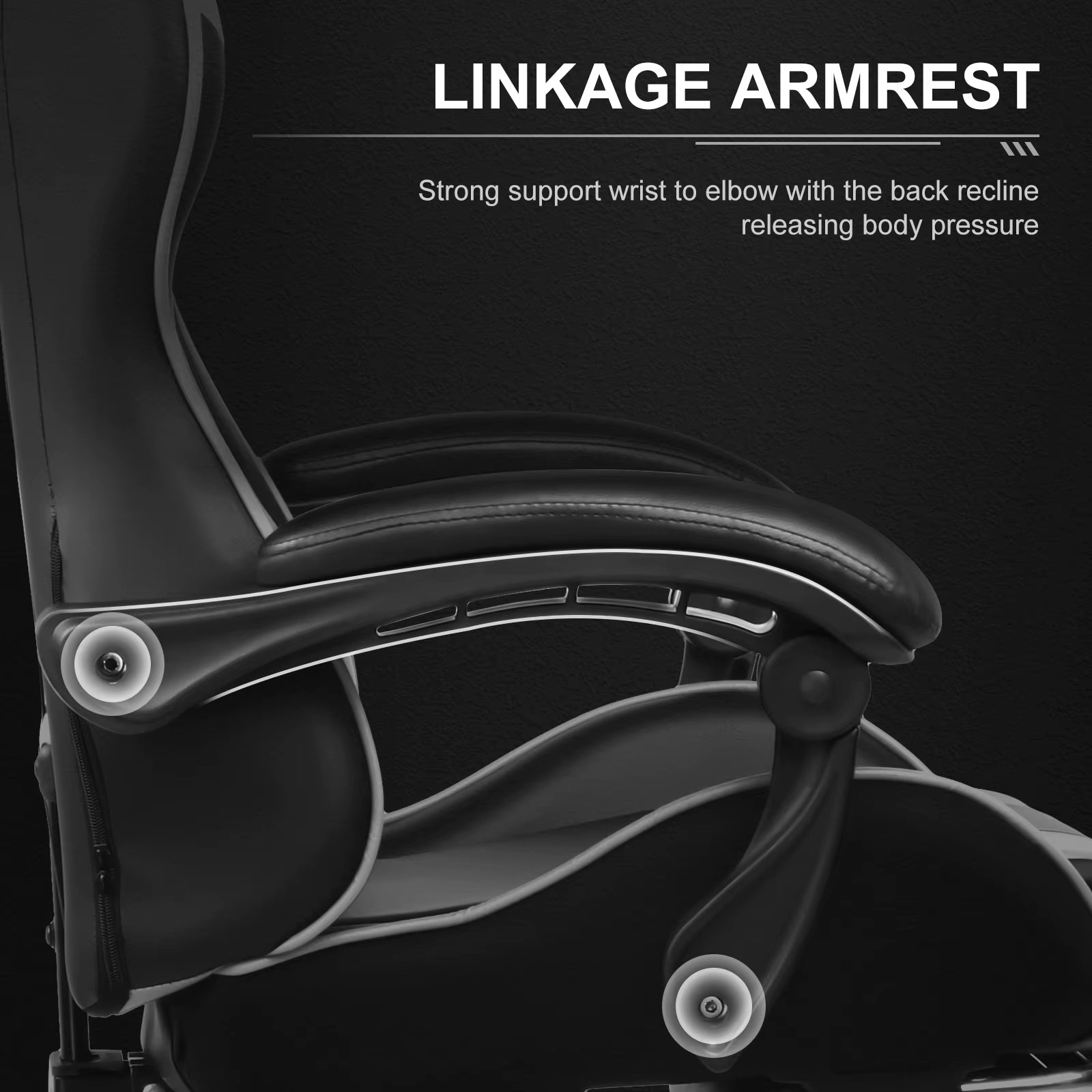 Gaming Chair with Footrest, Lumbar Support, Adjustable Height, Swivel Seat, Headrest for Office or Gaming
