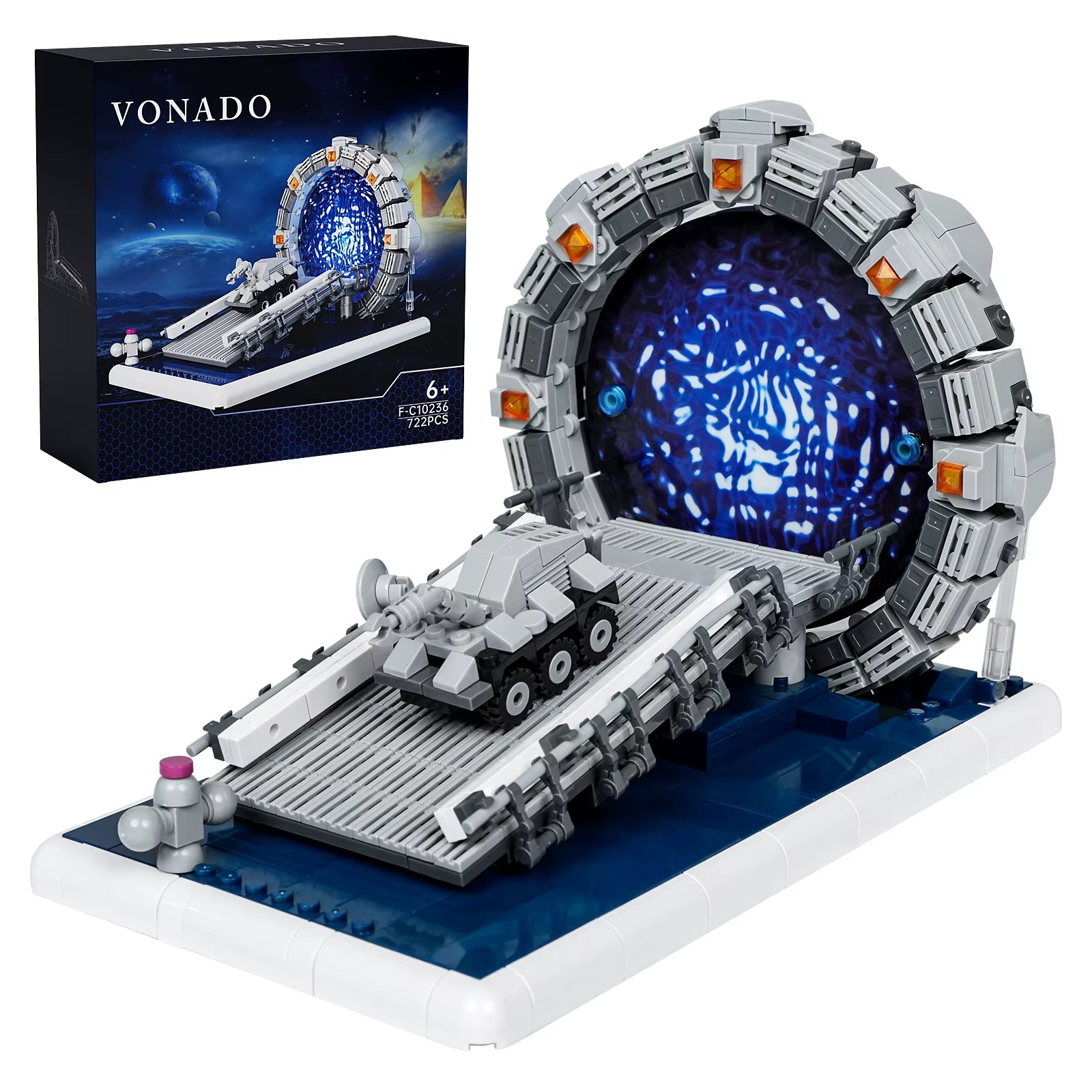 Stargateal Building Block Kit,Movie Space Travel Scenes Weaponized Mobile Chariots Bricks Toys Children Gifts(722Pcs)
