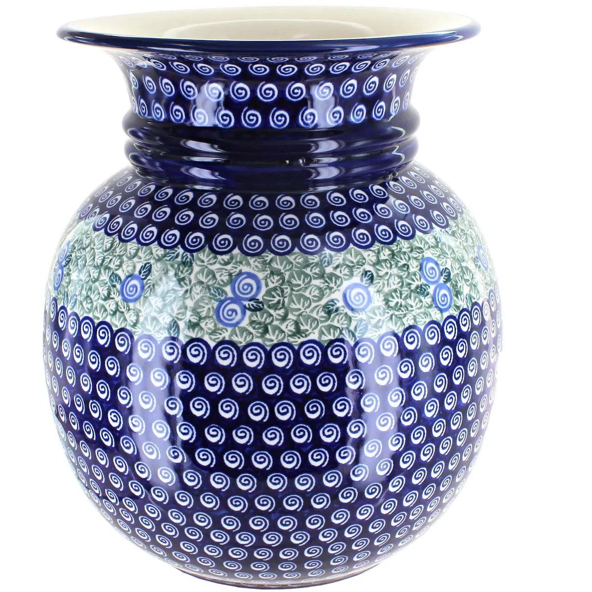 Blue Rose Polish Pottery 169 Zaklady Floor Vase - Elegant Decorative Piece