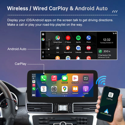 Linux Touchscreen Car Radio for Mercedes-Benz ML W166, ML350, GL X166 (2012-2015) with GPS, CarPlay, Android Auto, and AirPlay Mirroring