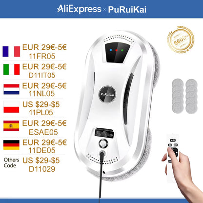 Ultra Thin Robot Vacuum Cleaner Window Cleaning Robot Window Cleaner Electric Glass Limpiacristales Remote Control for Home