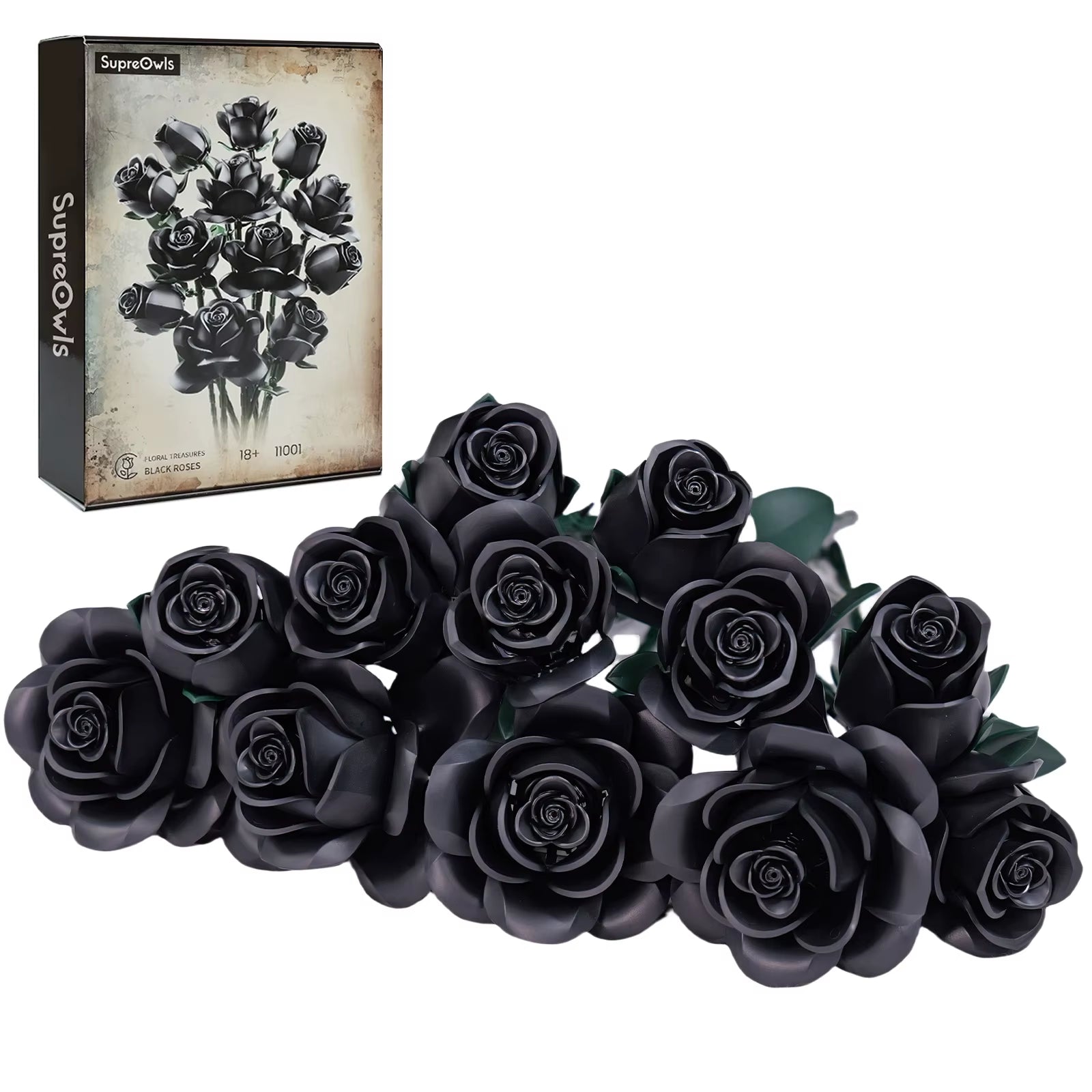 Roses Bouquet Building Blocks Set Artificial Flowers Home Decor Wedding Floral Bricks Toys Christmas Valentines Gift for Adults