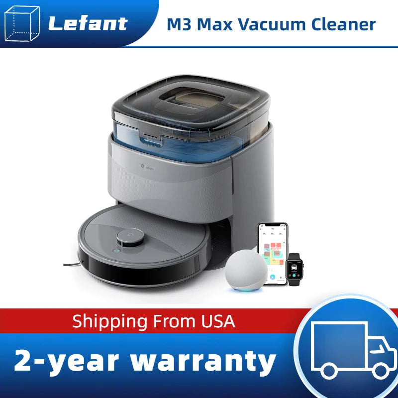 Lefant M3 Max Robot Vacuum and Mop with 20000Pa Suction, Anti-Tangle Brushes, Dual Spinning Mop, and Automatic Mop Washing