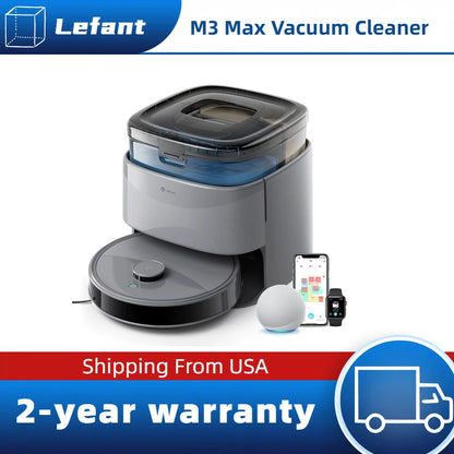 Lefant M3 Max Robot Vacuum and Mop with 20000Pa Suction, Anti-Tangle Brushes, Dual Spinning Mop, and Automatic Mop Washing