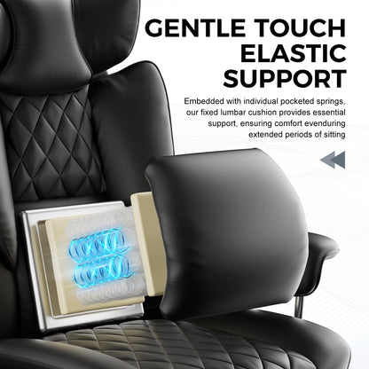 Ergonomic Big and Tall Gaming Chair with Pocket Spring Lumbar Support and Footrest
