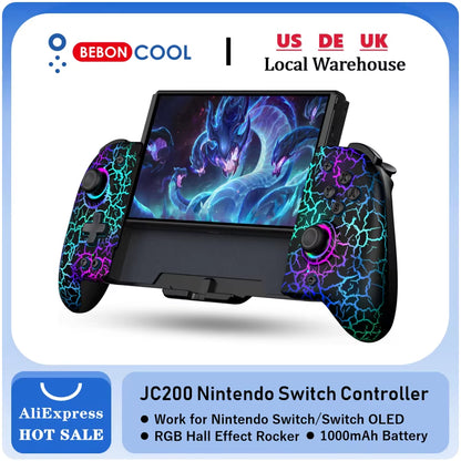 BEBONCOOL JC200 Switch Controller for Nintendo Switch/Switch OLED Joystick Gamepad Built-In 6-Axis Gyro Design Handheld Grip