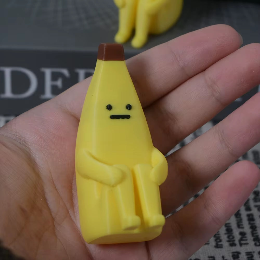 3D Anxious Banana Figurines – Durable Decorative Accessories for Home, Office, and Vehicle, Available in Sets of 1, 2, or 3 Pieces