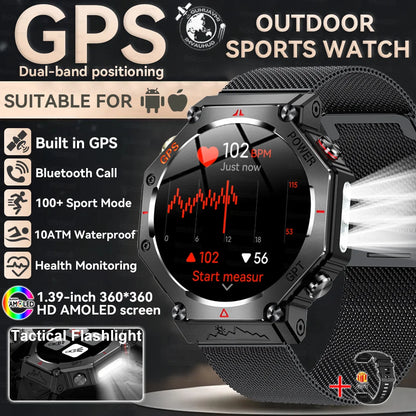 2025 NEW GPS Outdoor Military Sports Watch TR-3 Compass Altimeter Barometric 10ATM Waterproof HD Bluetooth Call Smart Watch