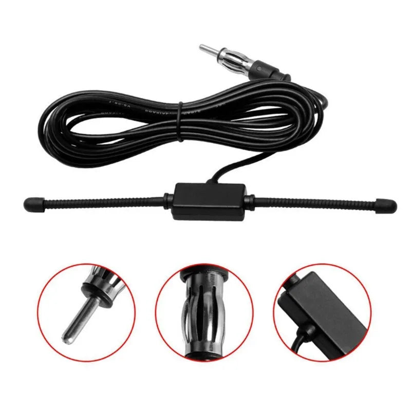 Car FM Dipole Antenna for Stereo and Boat Radio with Aerial Splitter Cable Adapter