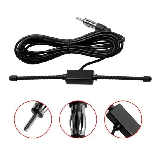 Car FM Dipole Antenna for Stereo and Boat Radio with Aerial Splitter Cable Adapter