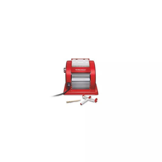 Electric Pasta Maker 86651: Stainless Steel Machine for Spaghetti and Fettuccine, Red, Hand Wash Recommended