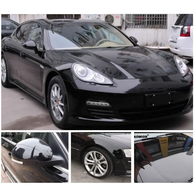Gloss Black Self-Adhesive Vinyl Wrap for Automotive Applications - 150 x 50 cm Color Changing Film